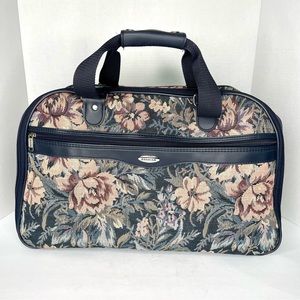 Jaguar Vintage Floral Weekender Travel Duffel Bag RN 93677